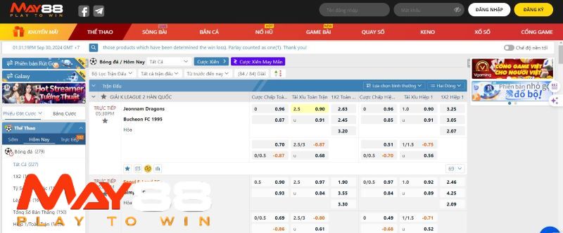 Cá cược bóng đá tại May88