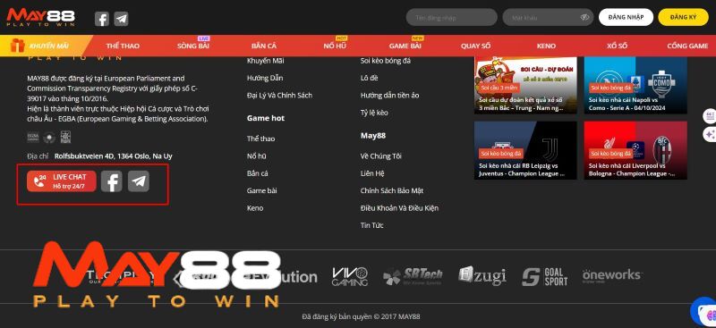 Liên hệ hỗ trợ khi đăng ký May88 gặp lỗi 